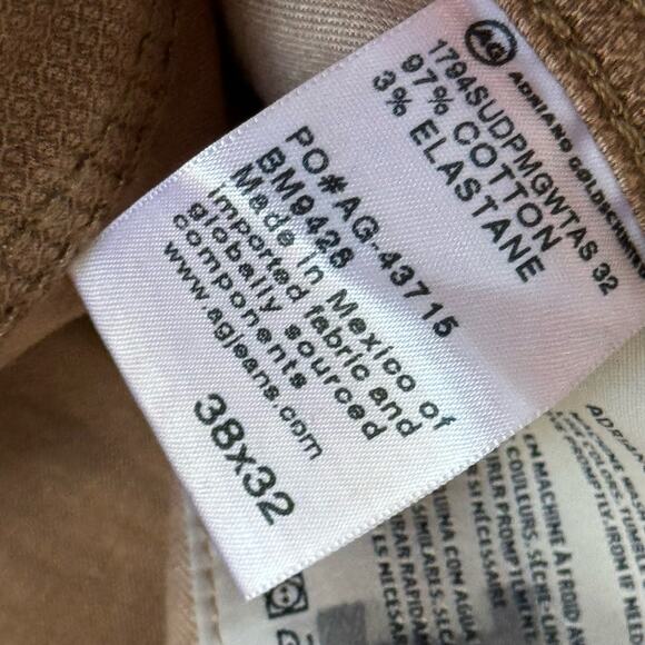 AG Adriano Goldschmied The Everett Slim Straight Men’s Pants Size 38x32 Brown - Picture 5 of 8